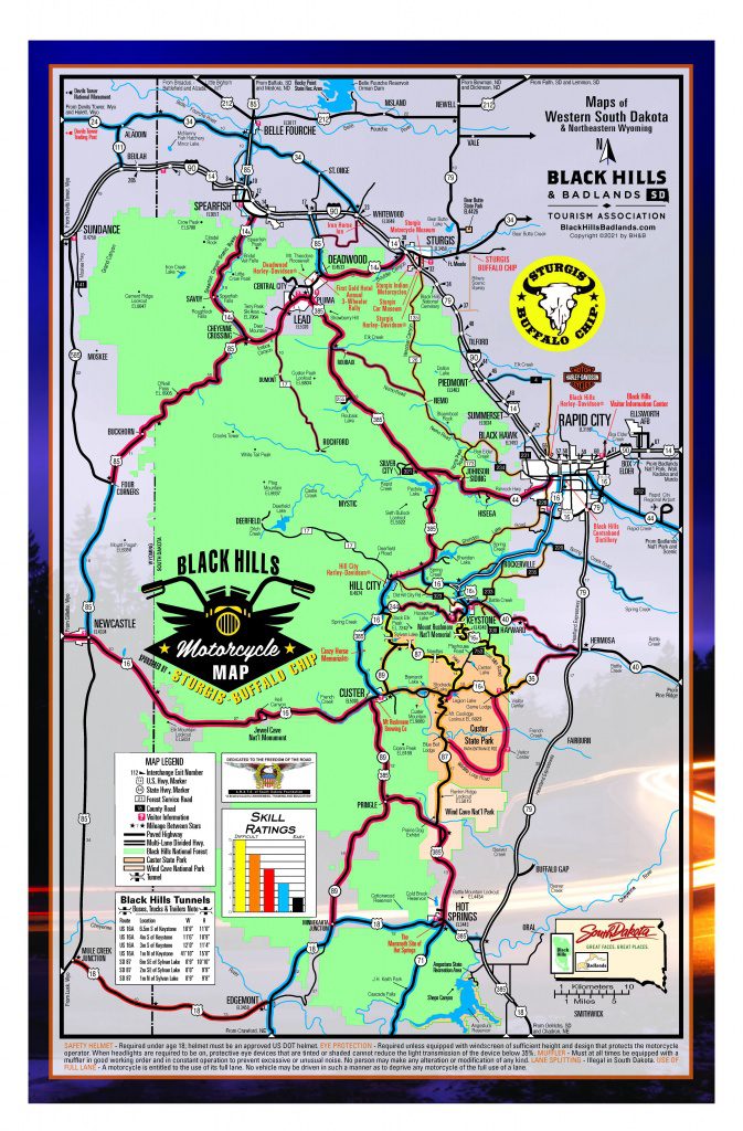 Black Hills Motorcycle Rides Map - 2021 Sturgis Rally edition
